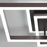 Geometric Brown LED Square Ceiling Light Semi Flush Mount Modern Aluminum Fixture