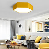 Modern Geometric LED Ceiling Light Fixture with Wireless Control Flush Mount Acrylic Lamp