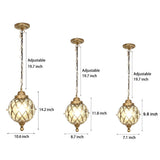 Modern Tea Glass Globe Outdoor Pendant Light Waterproof Aluminum Hanging Lantern Chandelier