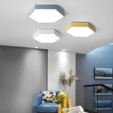 Modern Hexagonal LED Flush Mount Ceiling Light for Bedroom and Living Room