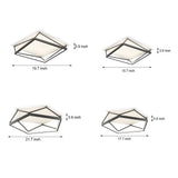 Modern Geometric Black LED Flush Mount Ceiling Light for Bedroom and Dining Area