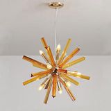 9 Light LED Modern Metal Pendant Light Fixture for Kitchen Island and Dining Areas in Gold and Gray