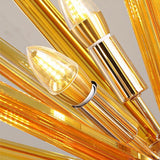 9 Light LED Modern Metal Pendant Light Fixture for Kitchen Island and Dining Areas in Gold and Gray