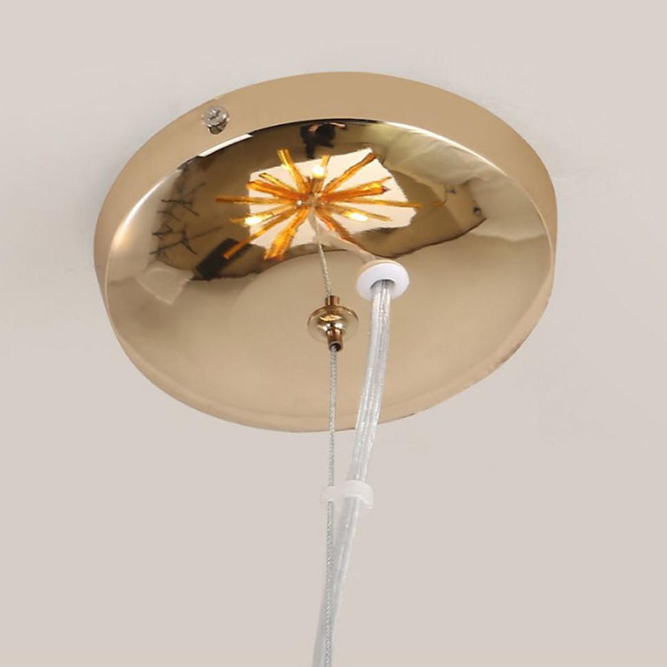 9 Light LED Modern Metal Pendant Light Fixture for Kitchen Island and Dining Areas in Gold and Gray