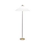 Mid Century Modern Rattan Stem Floor Lamp with Elegant Fabric Shade for Indoor Living Spaces