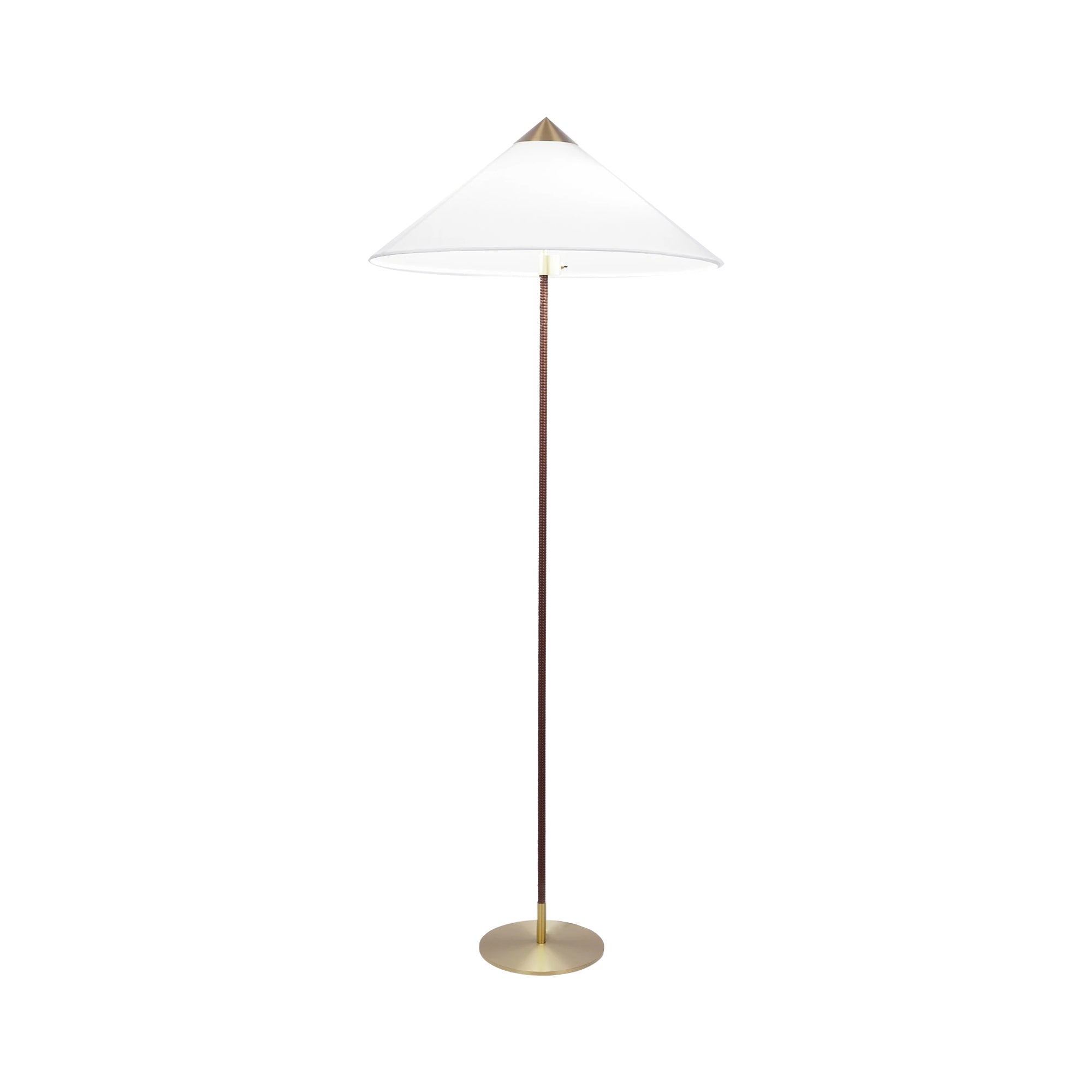 Mid Century Modern Rattan Stem Floor Lamp with Elegant Fabric Shade for Indoor Living Spaces