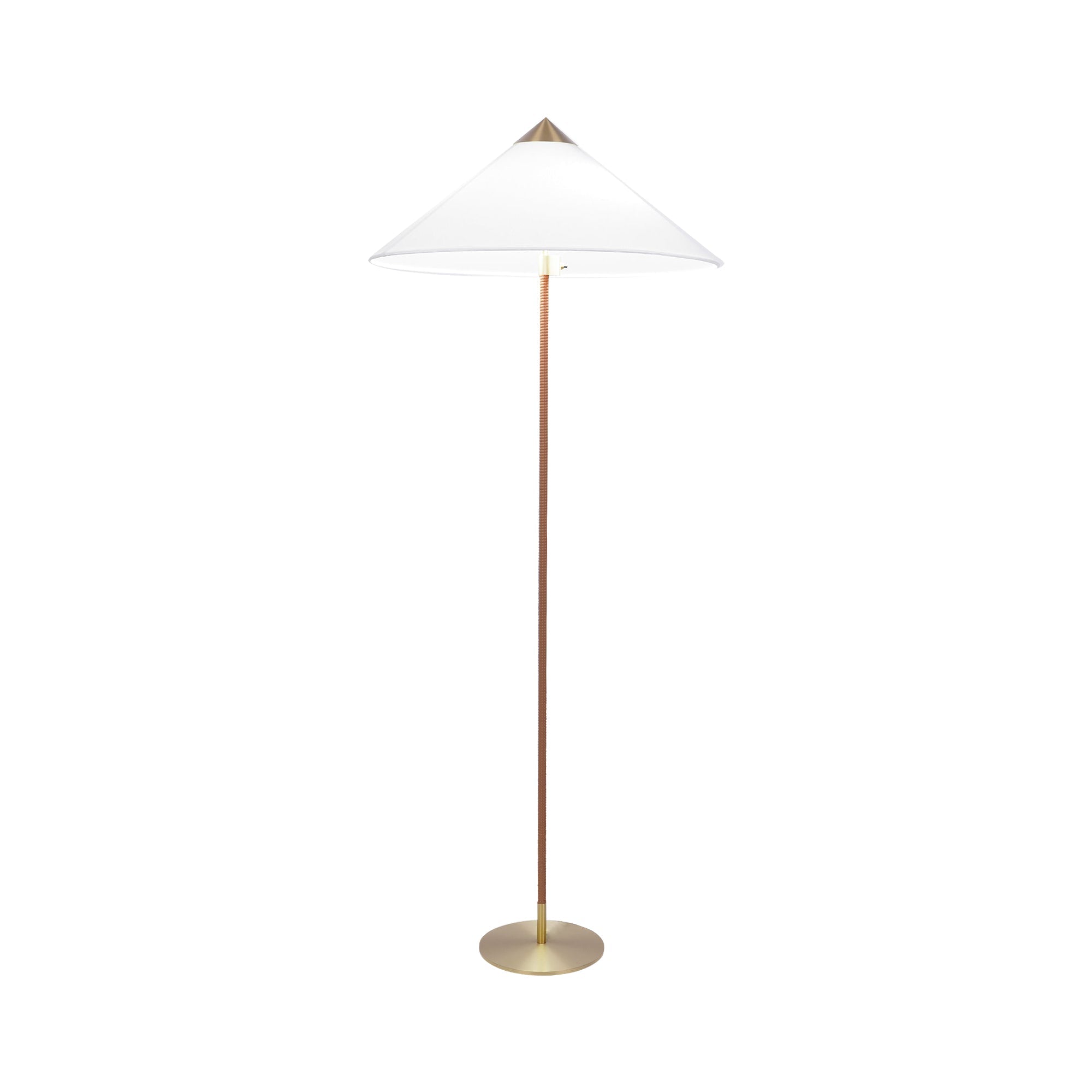 Mid Century Modern Rattan Stem Floor Lamp with Elegant Fabric Shade for Indoor Living Spaces