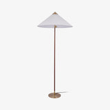 Mid Century Modern Rattan Stem Floor Lamp with Elegant Fabric Shade for Indoor Living Spaces