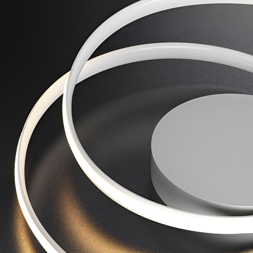 Modern Circular Iron LED Ceiling Light with Remote Stepless Dimming Flush Mount