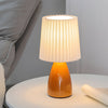 Modern 12 Inch Pleated Shade Glass Table Lamp with 3 Step Dimming and USB Power