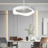 Modern White LED Ceiling Fan with Remote Control and Stepless Dimmable Lighting