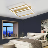 Nordic Square Double Frame LED Flush Mount Ceiling Lamp Aluminum Metal Lighting Fixture