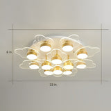 Modern Gold Flower Petal LED Ceiling Light Nordic Flush Mount Fixture for Bedroom and Living Room
