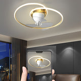 20 Inch Modern LED Ceiling Fan with 360 Degree Rotation Smart Dimmable Light for Bedroom