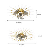 Modern Flower Petal Nordic Ceiling Fan with LED Light and Three Step Dimming for Bedrooms and Living Spaces