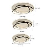 Modern Circular Ring LED Ceiling Light Nordic Style Flush Mount with 3 Step Color Dimming