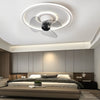 Modern Dimmable LED Ceiling Fan with 360 Degree Rotating Silent Motor and Low Profile Flush Mount Light