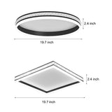 Modern Geometric LED Flush Mount Ceiling Lamp with Remote Dimming and Stepless Control