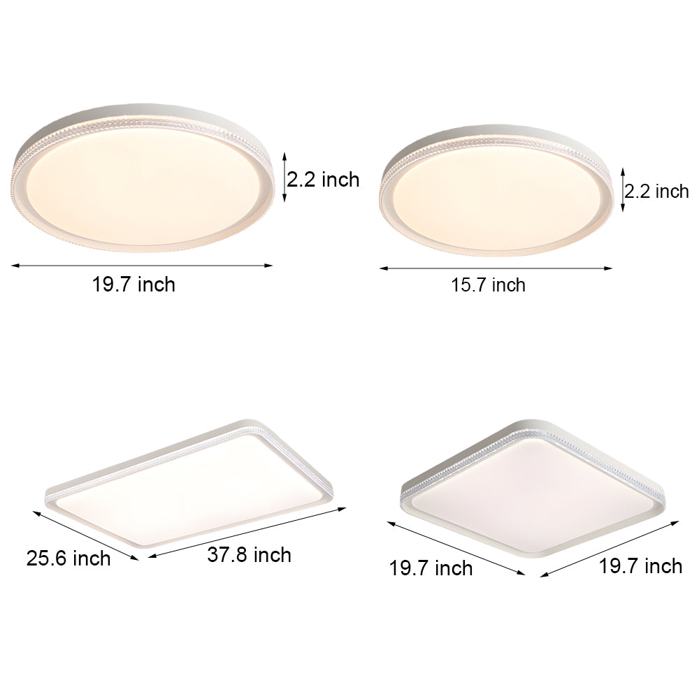 Modern White Acrylic LED Flush Mount Ceiling Light for Bedroom and Living Room