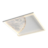 Modern Moon Texture LED Ceiling Light 3 Step Dimming Geometric Flush Mount Lamp