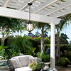 Retro Glass Globe Outdoor Pendant Light Waterproof Aluminum Exterior Chandelier for Porch and Garden