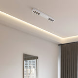 Modern Minimalist Aluminum LED Flush Mount Ceiling Downlight in Square or Rectangular Design