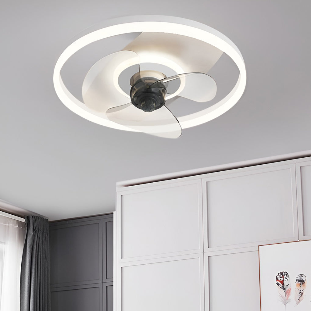 Modern 20 Inch Low Profile Inverter Ceiling Fan Light with Remote Control and Stepless Dimming