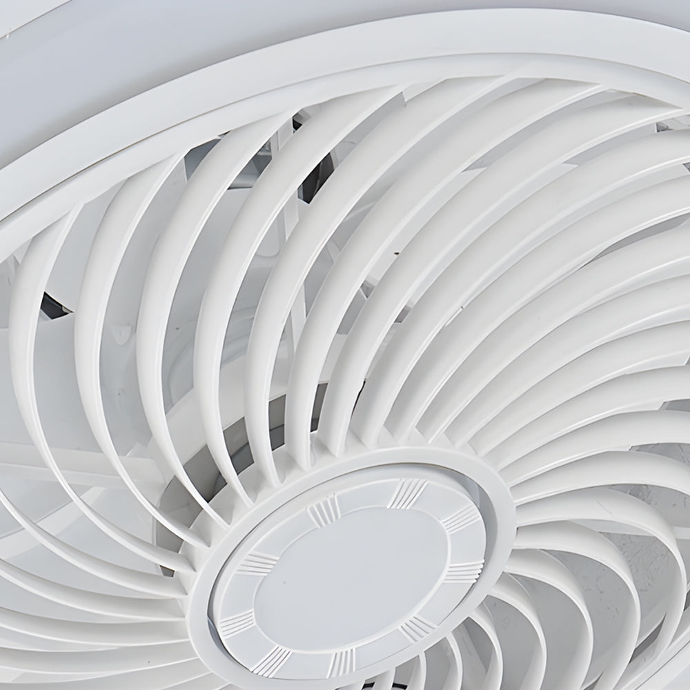 Modern 19.7 Inch Low Profile Bladeless Ceiling Fan with Dimmable LED Light and Remote Control