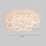 Modern White Flower LED Ceiling Light Dimmable Flush Mount Nordic Bedroom Fixture