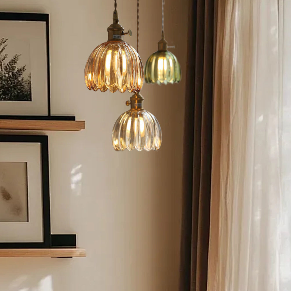 Modern Retro Glass Flower Pendant Light