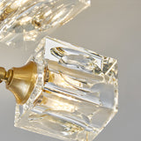 Modern Copper Crystal Ceiling Light Fixture with 180 Degree Adjustable Multi Light Shades