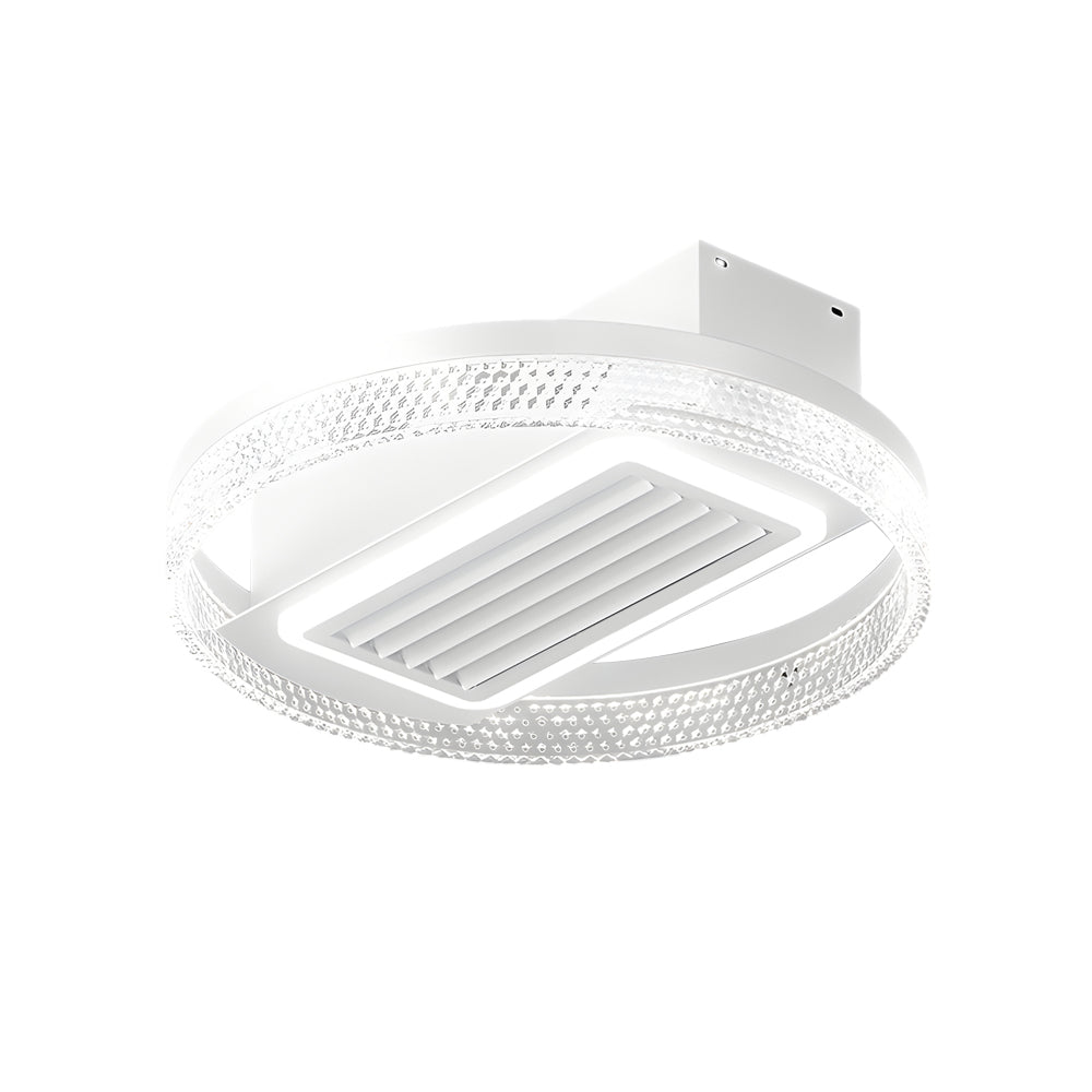 Nordic 19.7 Inch Low Profile Bladeless Ceiling Fan with Dimmable LED Light and 6 Speed Remote Control