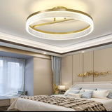 60W Modern Gold Round LED Ceiling Light Minimalist Flush Mount Lighting Fixture