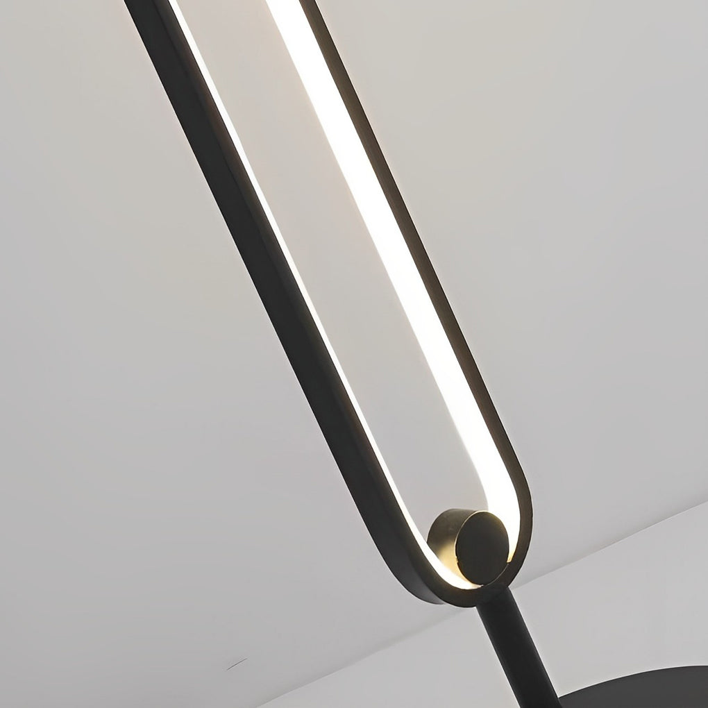 Modern Oval Silhouette LED Floor Lamp Minimalist Standing Light with Metal Base