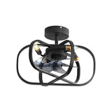 Retro Bladeless Ceiling Fan with 3 Color Dimmable LED Light and Remote Control