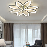 Modern Flower Shaped Acrylic LED Ceiling Light Dimmable Flush Mount Fixture for Bedroom and Living Room