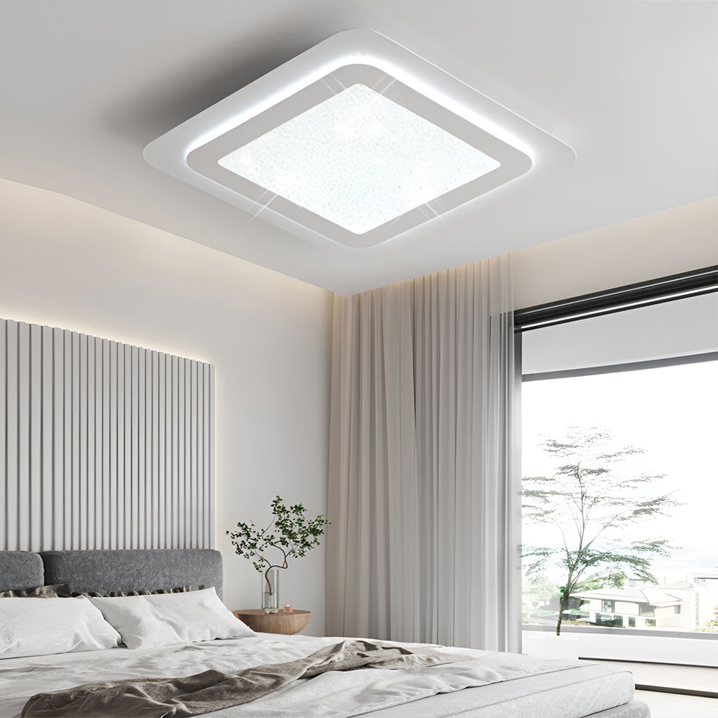 Modern Square and Circular LED Ceiling Lamp with Stepless Dimming Minimalist Flush Mount Light