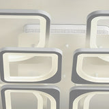 Modern Square Geometric LED Flush Mount Ceiling Light with Remote Control Stepless Dimming