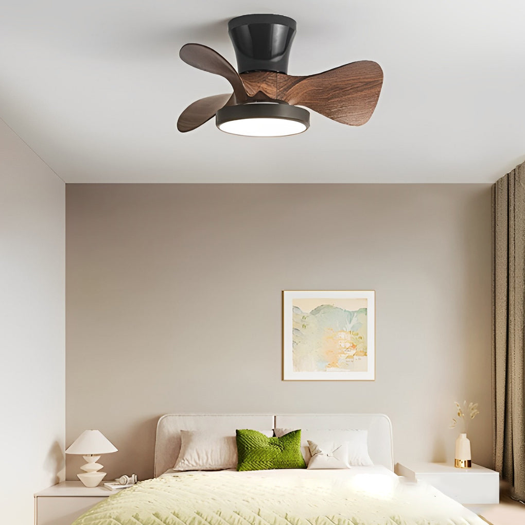 Modern 3 Blade LED Ceiling Fan with Remote Dimmable Light and Quiet Inverter Motor for Bedroom