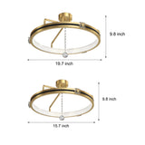 Modern Round Ring LED Ceiling Lamp with Crystal Glass Ball Decor and 3 Step Dimming Control