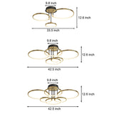 Modern Gold LED Ring Ceiling Light with Leather Accents and 3 Step Dimming