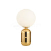Modern Glass Globe Table Lamp with Polished Metal Frame for Modern Ambient Lighting