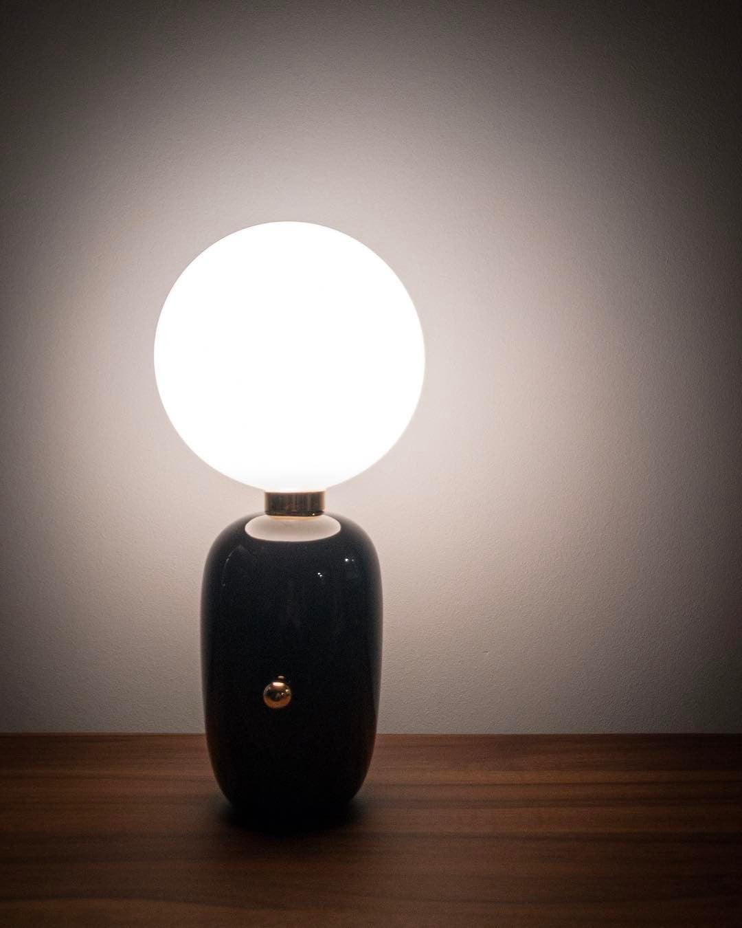 Modern Glass Globe Table Lamp with Polished Metal Frame for Modern Ambient Lighting