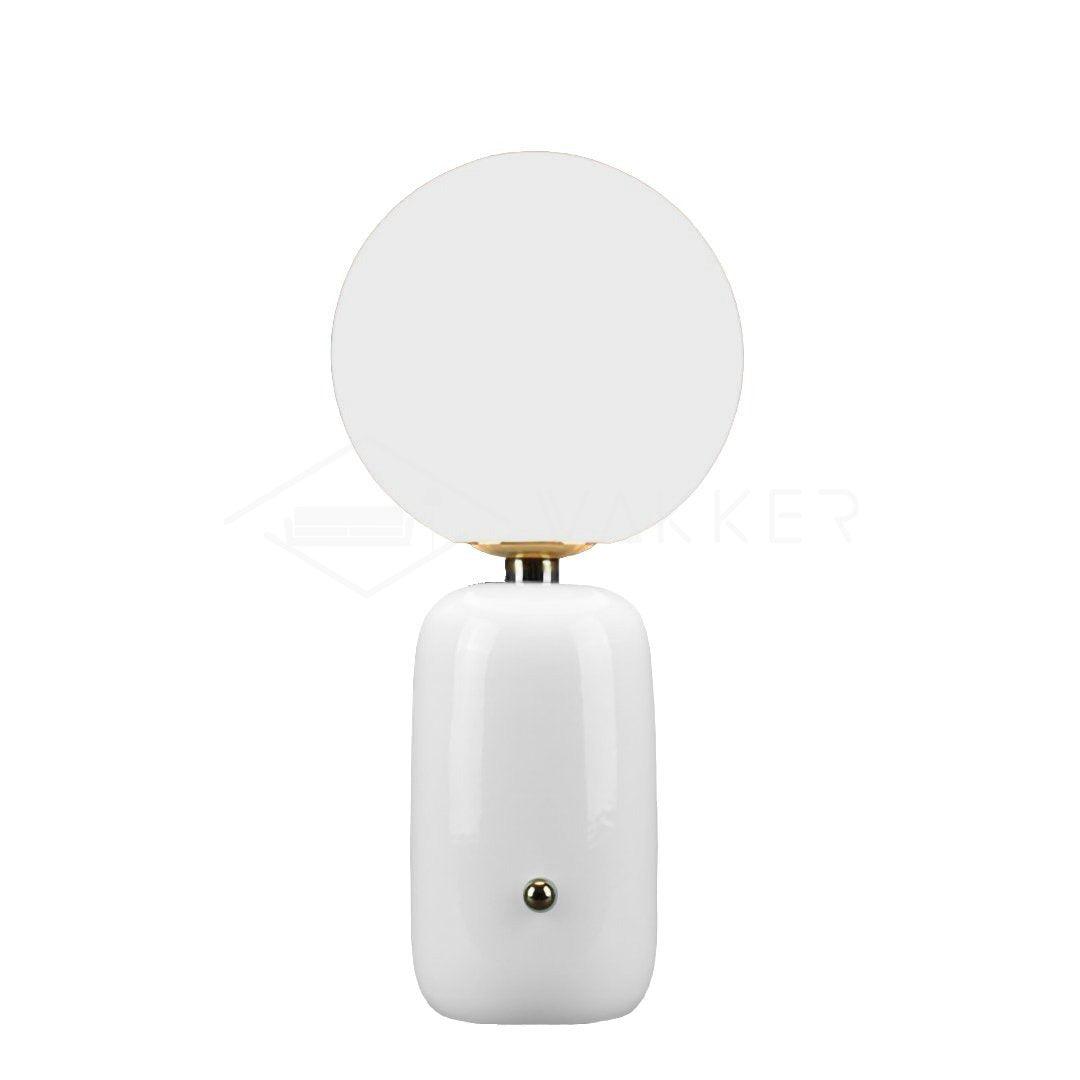 Modern Glass Globe Table Lamp with Polished Metal Frame for Modern Ambient Lighting