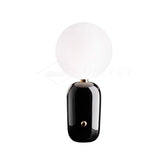 Modern Glass Globe Table Lamp with Polished Metal Frame for Modern Ambient Lighting