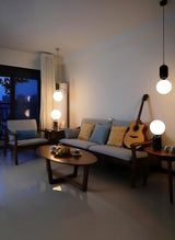 Modern Glass Globe Table Lamp with Polished Metal Frame for Modern Ambient Lighting