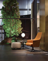 Modern Glass Globe Table Lamp with Polished Metal Frame for Modern Ambient Lighting
