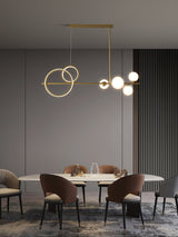 modern-brass-led-linear-chandelier-with-white-glass-spheres-for-restaurant-and-dining-room