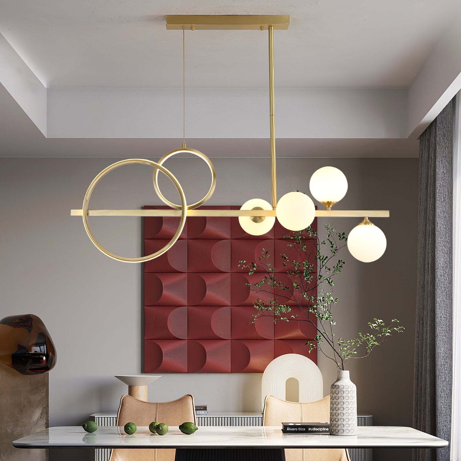 modern-brass-led-linear-chandelier-with-white-glass-spheres-for-restaurant-and-dining-room