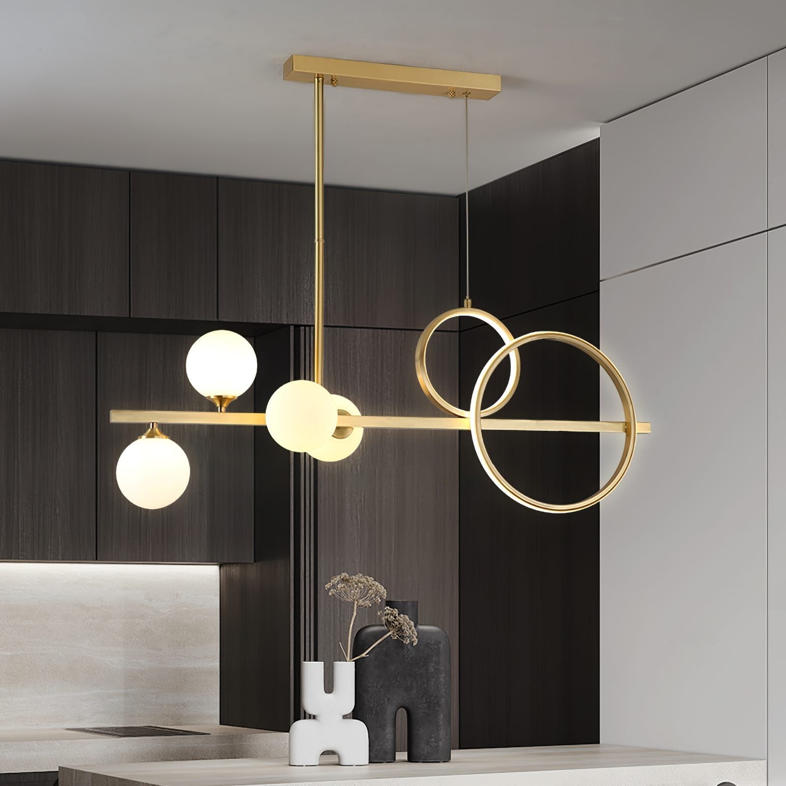 modern-brass-led-linear-chandelier-with-white-glass-spheres-for-restaurant-and-dining-room